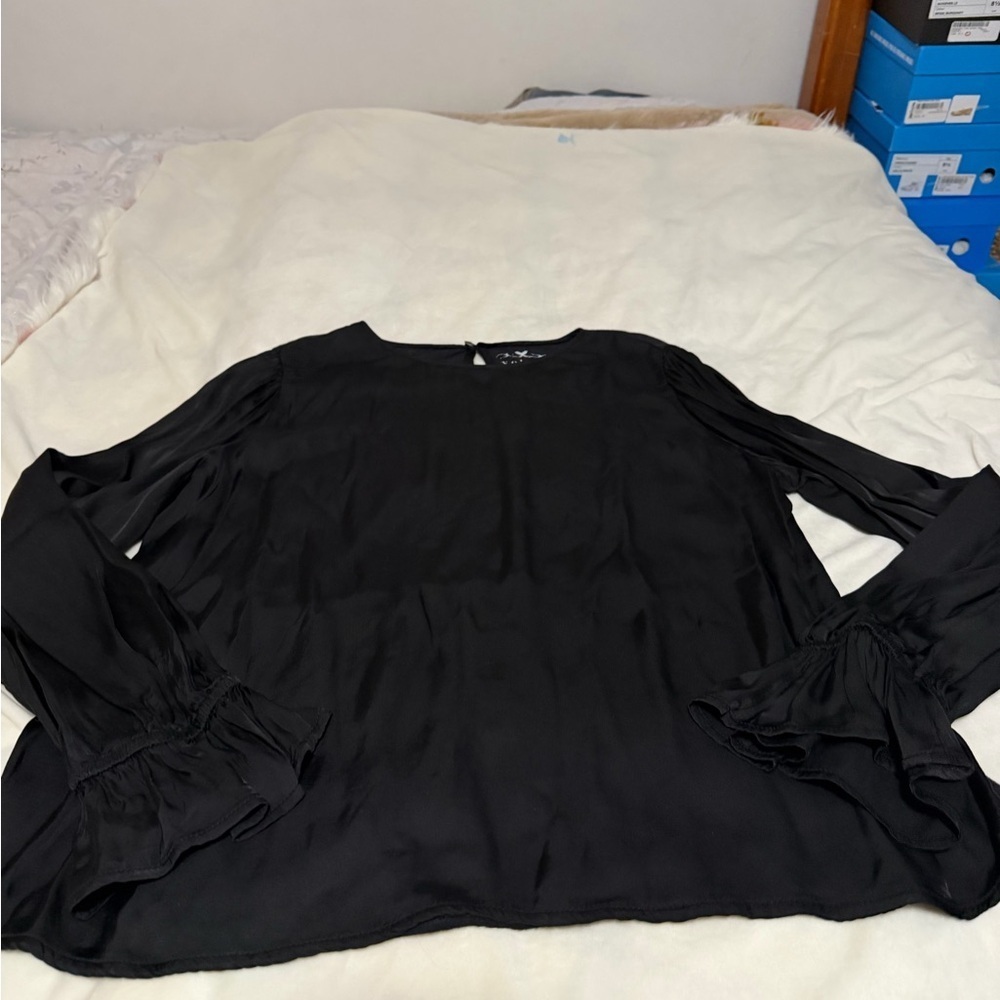 Velvet by Graham & Spencer Elegant Black Vintage Slug Women's Top Small